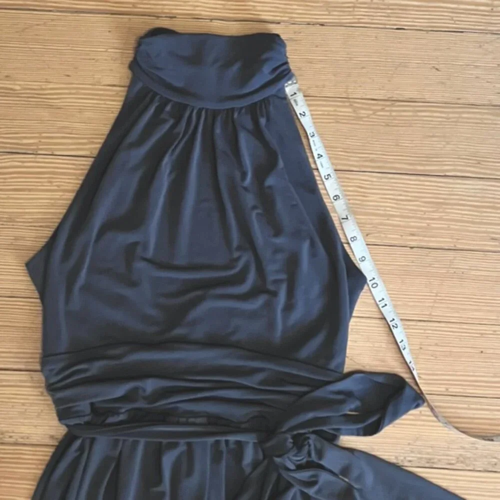 NWT Max & Cleo Keyhole back Halter Gown in Slate Grey Sz 6. - Picture 6 of 13